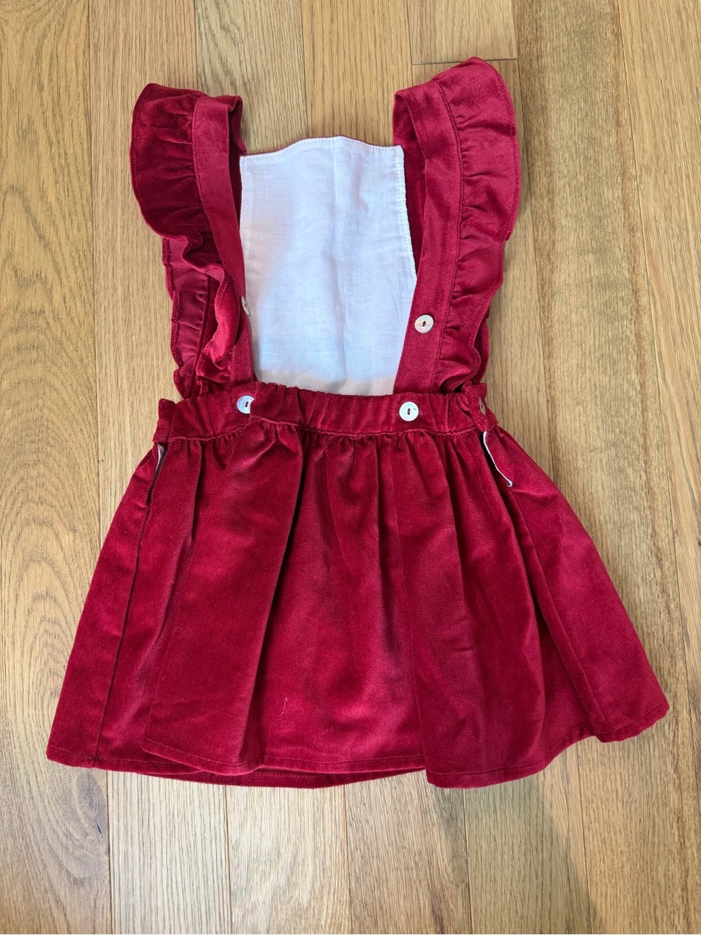 ❤️ La Coqueta Cora Cherry Velvet Pinafore Dress 2T - Picture 6 of 8